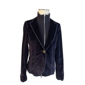 RIVAMONTI Women's Velvet Long Sleeves Jacket W/Knit vest UNIQUE STYLE, SIZE S